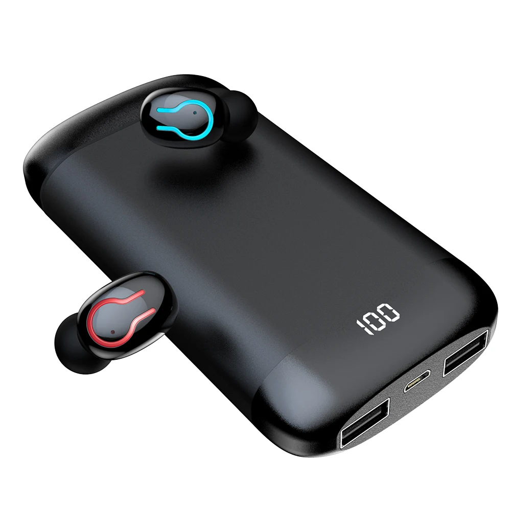 CTYPE дизайн Высокое качество bluetooth TWS наушники с 6000 мАч power bank HBQ-Q66 беспроводные наушники