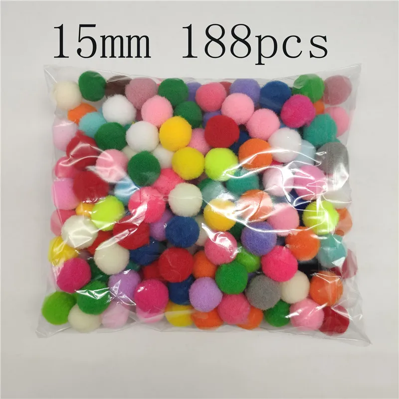188 mixed 750 шт, 15 мм, помпон, мех, плюшевый шар, ручная работа, сделай сам, украшения для дома, свадебная одежда, украшения, праздничные принадлежности - Цвет: 188 mixed
