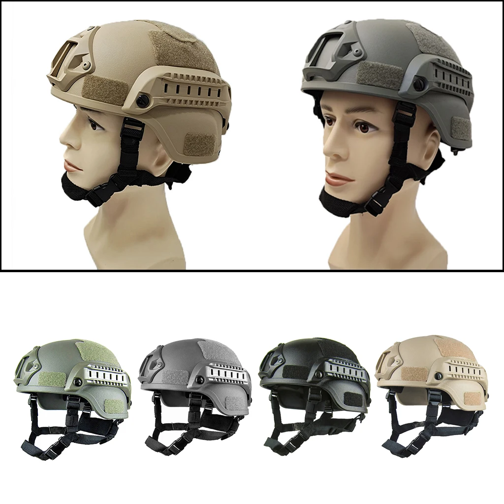 High Quality ABS Tactical Helmet Adjustable Military Helmet w/ Side Rails Outdoor Tactical Painball CS SWAT Riding Protect Gear