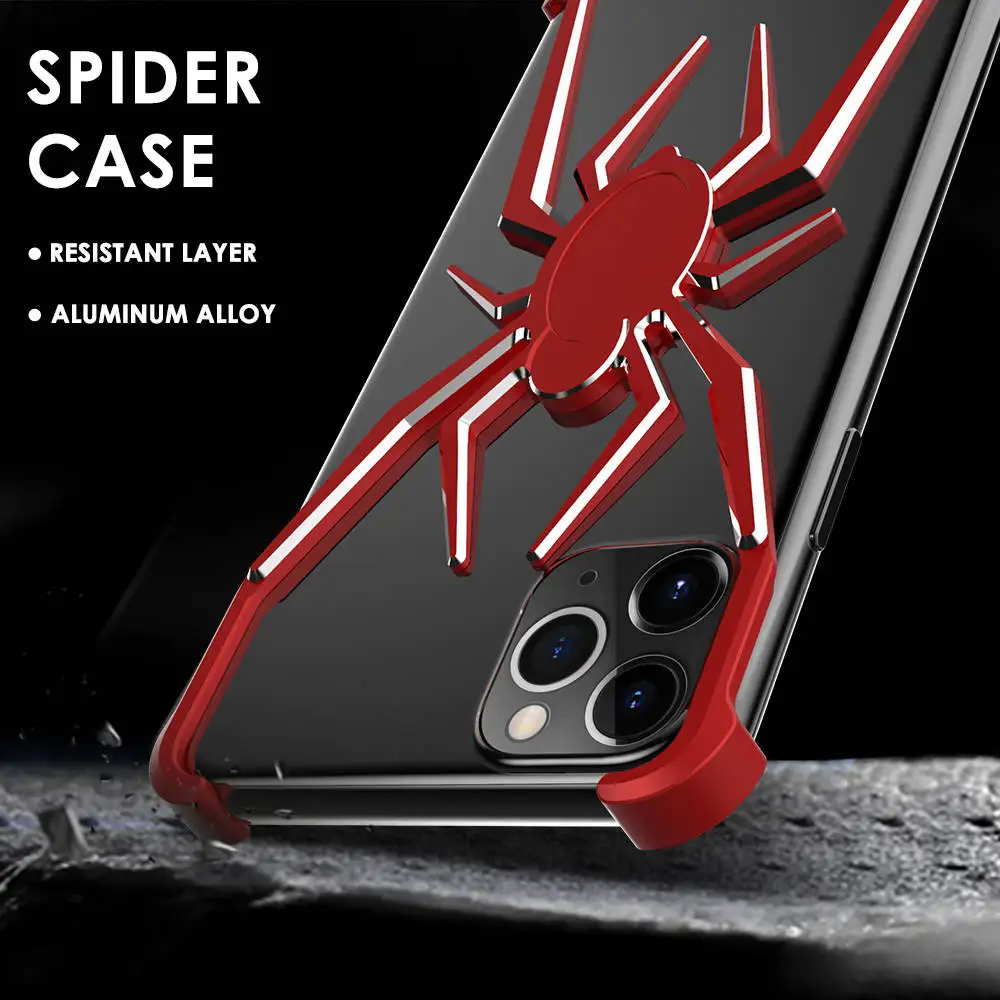 Роскошный паук Алюминиевый металлический бампер для Apple iPhone 11 Pro MAX XS XR X 7 8 Plus чехол для телефона Coque противоударный чехол