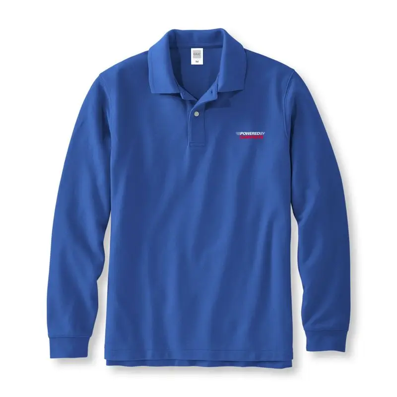 Powered By Sram Cotton Polo Shirts Men& Women Unisex Business& Casual Male MaleMan Polos Short Sleeve Solid New 96BTF - Цвет: Long Blue