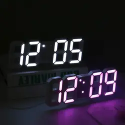 Applique murale 3D à LED, réveil électronique avec grand nombre, affichage 12/24 heures, horloge de salon 