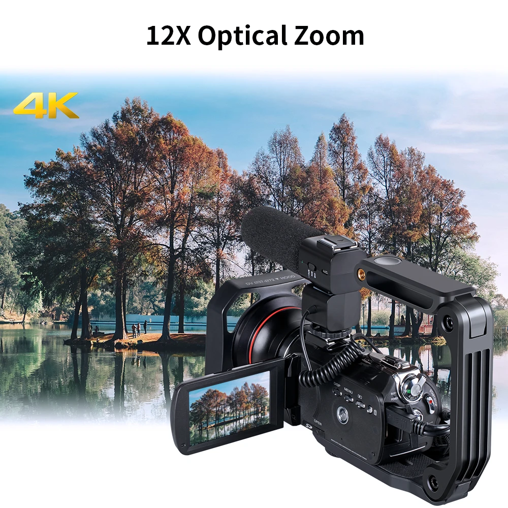 US $209.99 Camcorder Vlog Camera 4k Professional For Youtube Video Live Streaming Ordro Ac5 12x Optical Zoom Filmadora Camara
