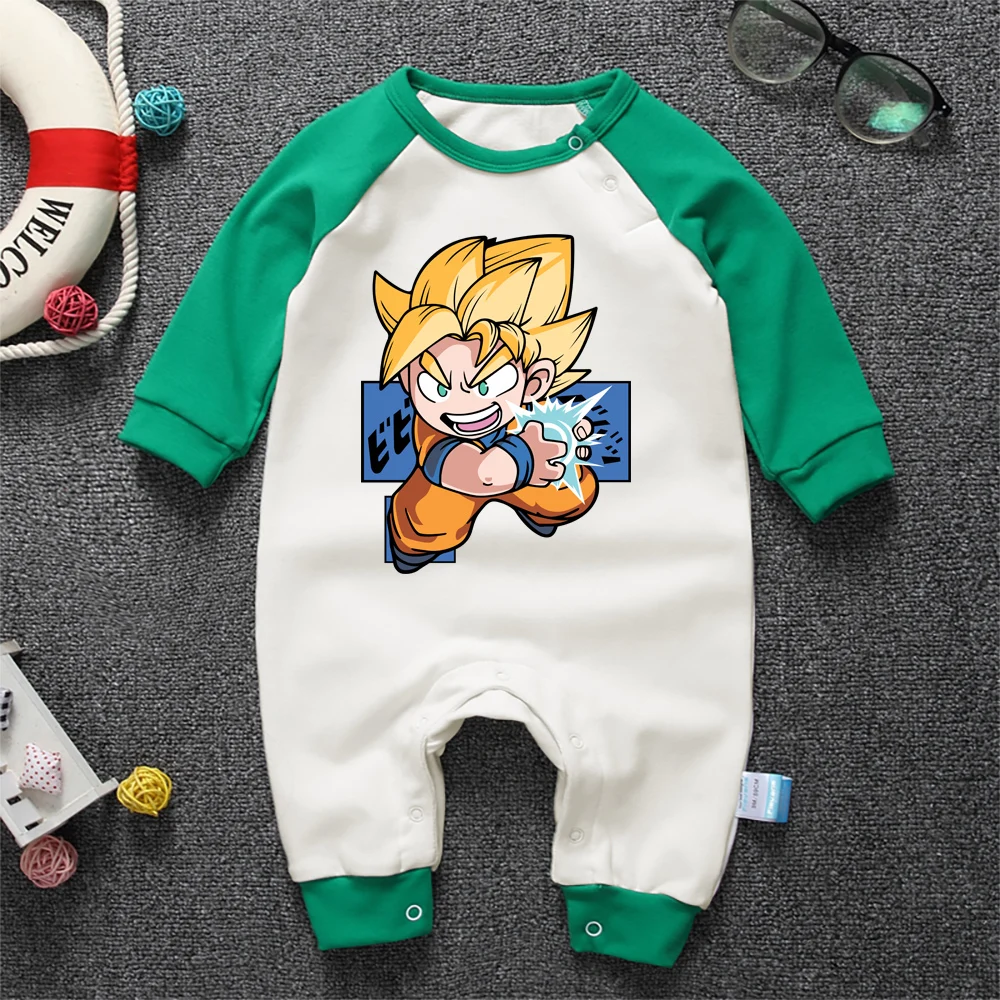 Newborn Baby Boys Girls Romper Cartoon Saiyan Printed Long Sleeve Autumn Winter Romper Jumpsuit Playsuit Outfits Clothing - Color: 3002