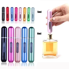 Mini bouteille de parfum rechargeable portative de 5ml 8ml avec la pompe de parfum de jet bouteille cosmétique vide d'atomiseur de récipients pour l'outil de voyage