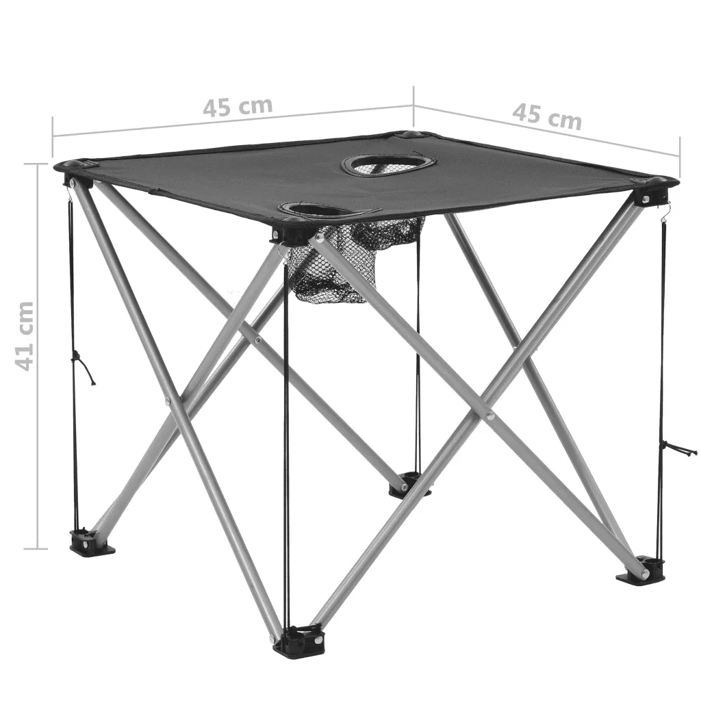 

VidaXL Camping Table And Chair Set 3 Pieces Grey 44384