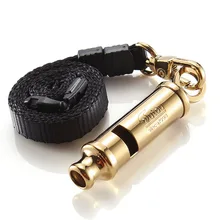 Свисток Hutou с головой тигра, двойной тон, тонкая медь, титан, экологически чистый металлический свисток для выживания на открытом воздухе