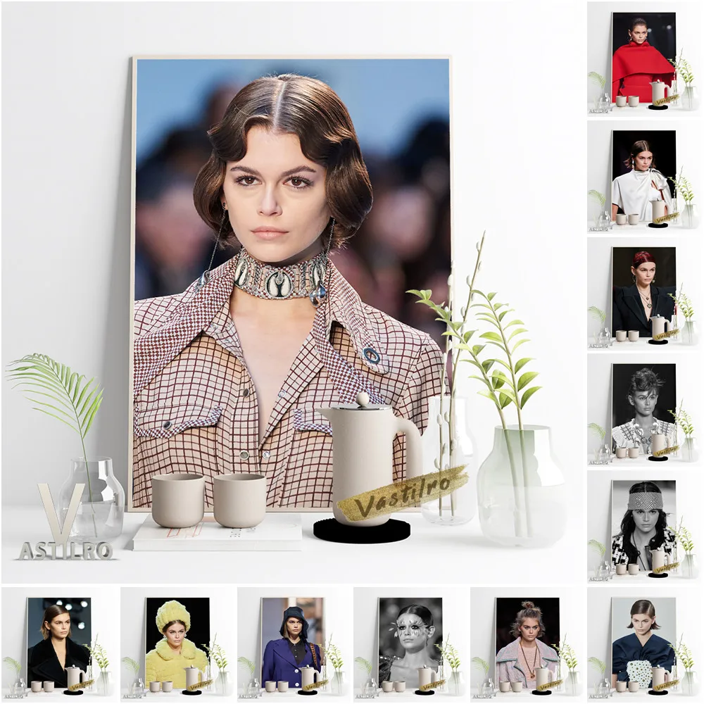 Kaia Jordan Gerber Passerella Spettacoli Stampa Poster Modello Di Moda Stella Fotografia Wall Art Canvas Painting Modern Living Room Decor