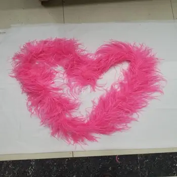 

Hot Selling Wholesale 10 Meters Long 5 Layer Watermelon Red Ostrich Feather Weddings Parties Home Improvement Scarves Decoration