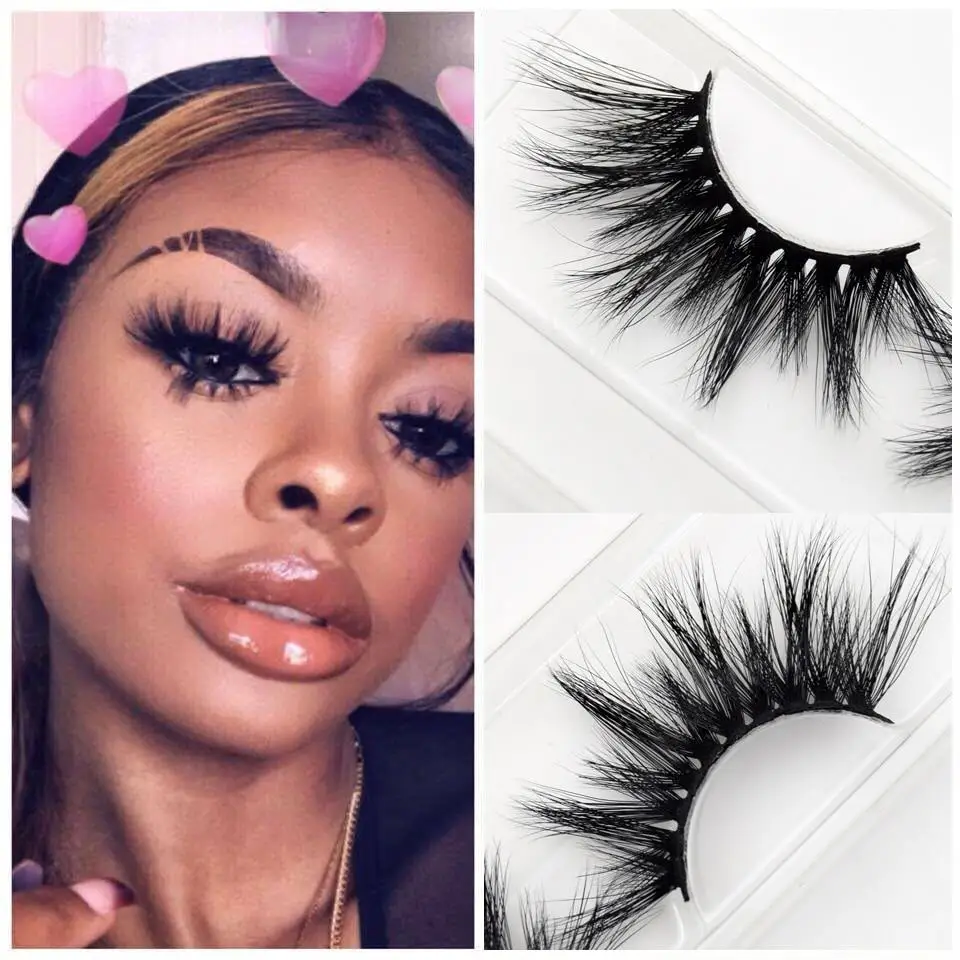 

Mink Eyelashes Long Soft Mink Lashes Natural Dramatic Volume Eyelashes Extension Thick Long Reusable False Eyelashes Custom logo