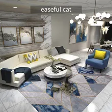 200*290 см современное искусство INS голубое прикроватное одеяло для спальни Ресторан диван журнальный столик гостиная Большой ковер