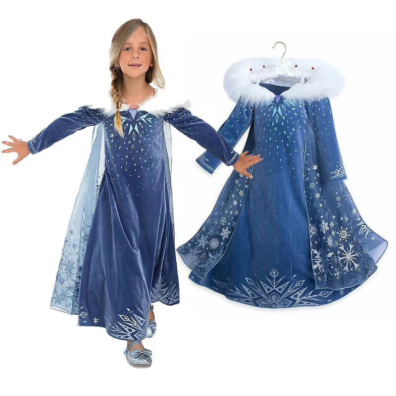 Cosplay Queen Elsa Dresses Elsa Elza Costumes Princess Anna Dress for Girls Party Vestidos Fantasia Kids Girls Clothing Elsa Set