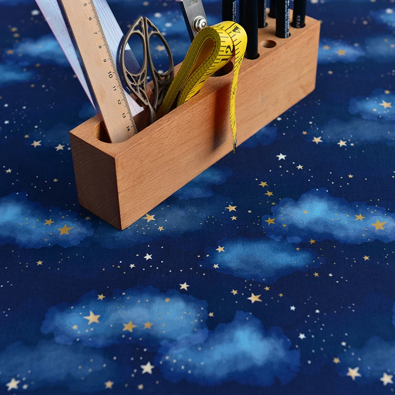 Chainho,Blue Digital Printed Cotton Fabrics,DIY Handmade Quilting & Sewing Baby&Children's Garments,Bag,Crafts,Cushion Material