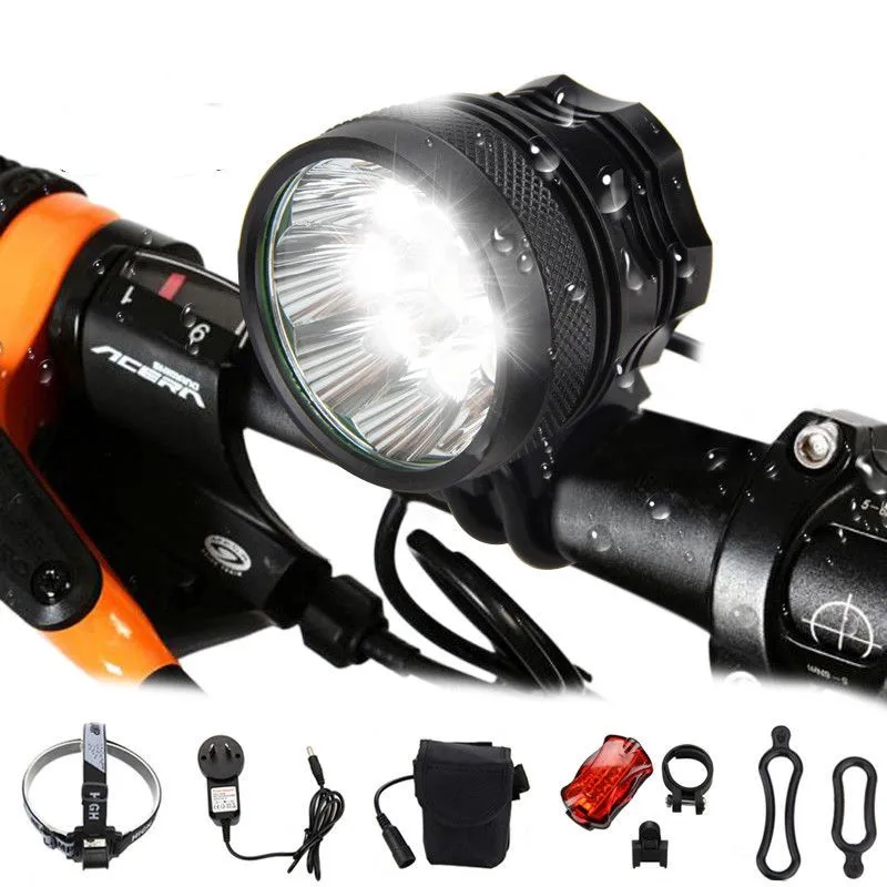 T6 LED Bicycle Head Lamp Universal Bike Front Light 3 Working Modes 9800LM Super Bright MTB Headlamp Torch for Night Cycling | Спорт и