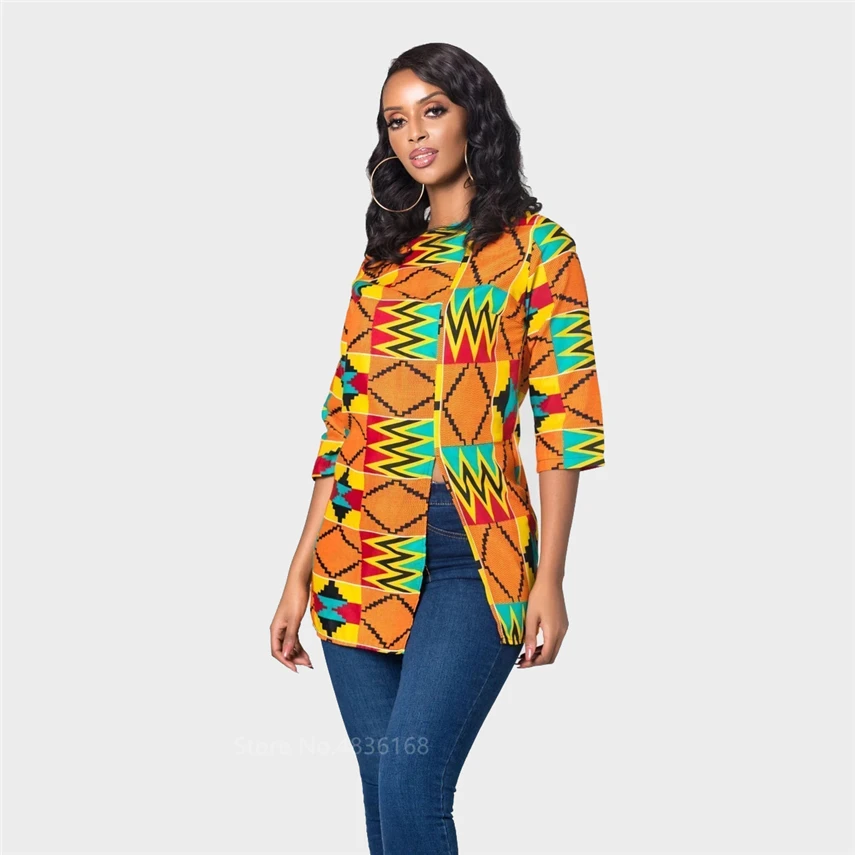 Африканская женская одежда Bazin Riche Dashiki футболка традиционная с принтом Vestido Africa