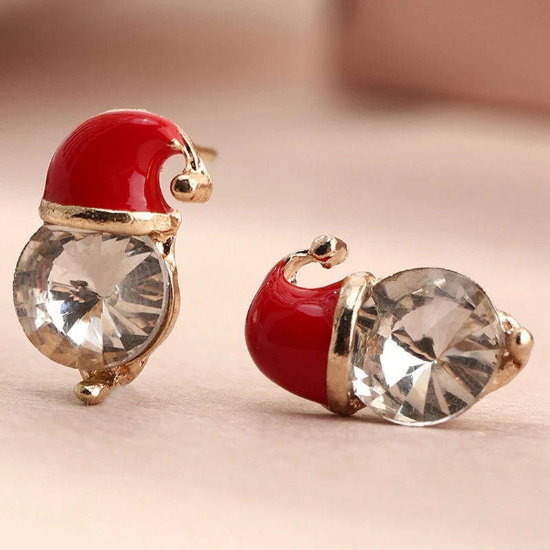 Серьги в виде рождественской шляпы снеговика оленя серьги-гвоздики женские