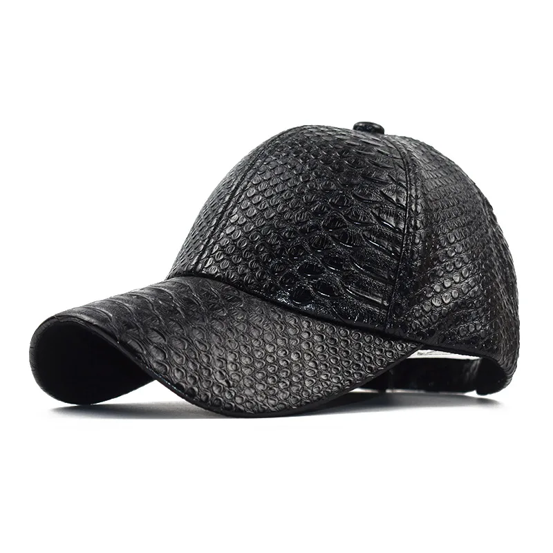 New Women's Autumn and Winter Sunbonnet PU Leather Cap Baseball Male Crocodile Fashion | Аксессуары для одежды