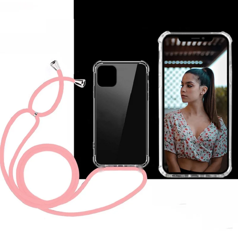 Чехол для iphone 11 чехол X pro max XR xs 7 8 6 6s PLUS на шнурке с цепочкой телефона прозрачная