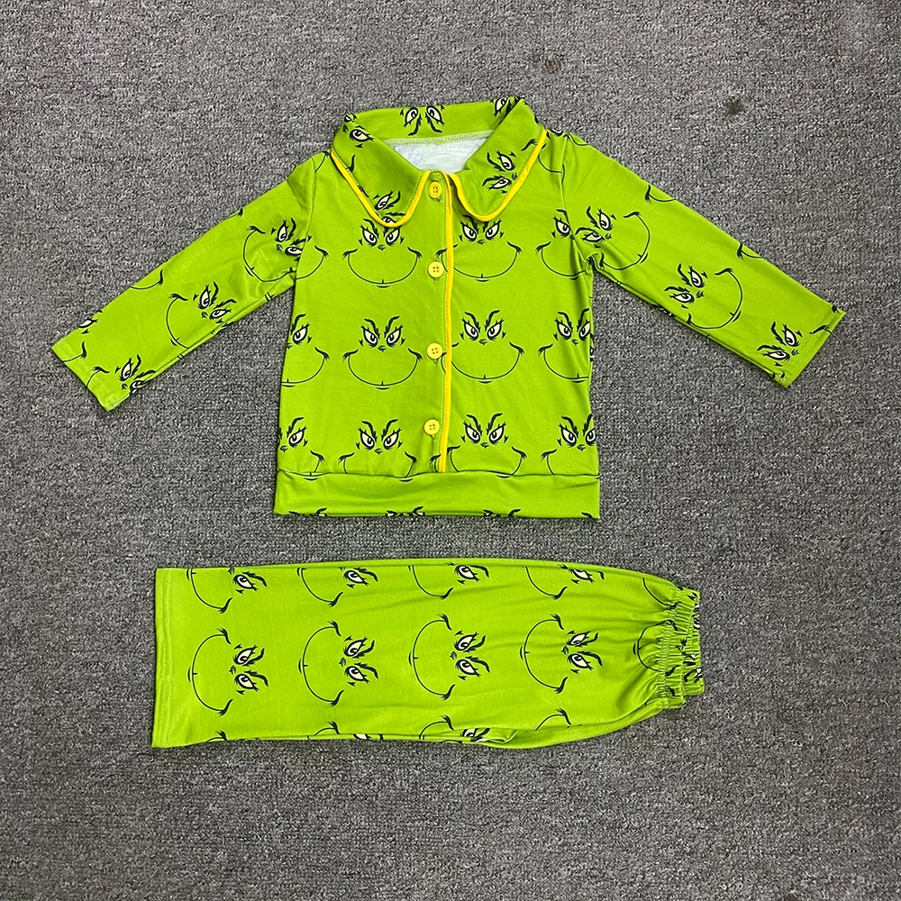 Lovely Baby Boys Nightgowns Outfits Little Monster Child Top + Green