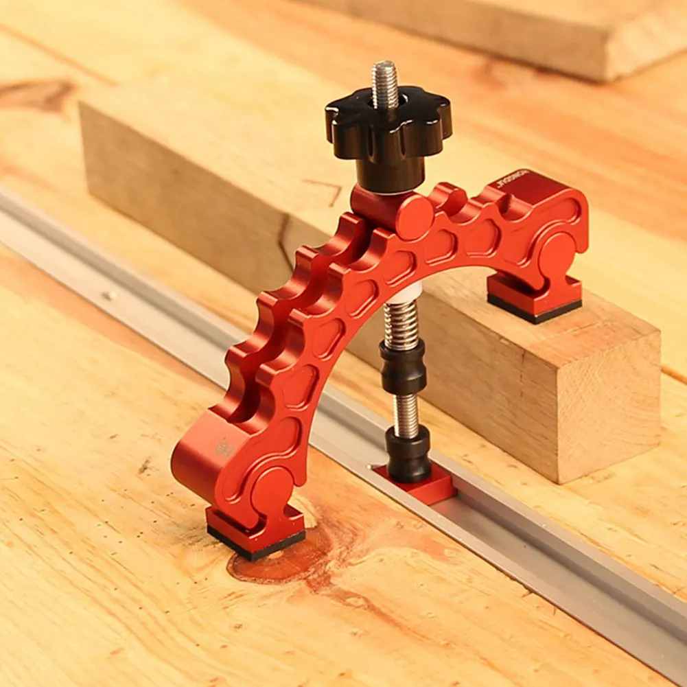 

Carpentry Knuckle Clamp Adjustable Press Plate Woodworking Tool Portable Slide Holder Workbenches Quick Acting Hold Down T-Track