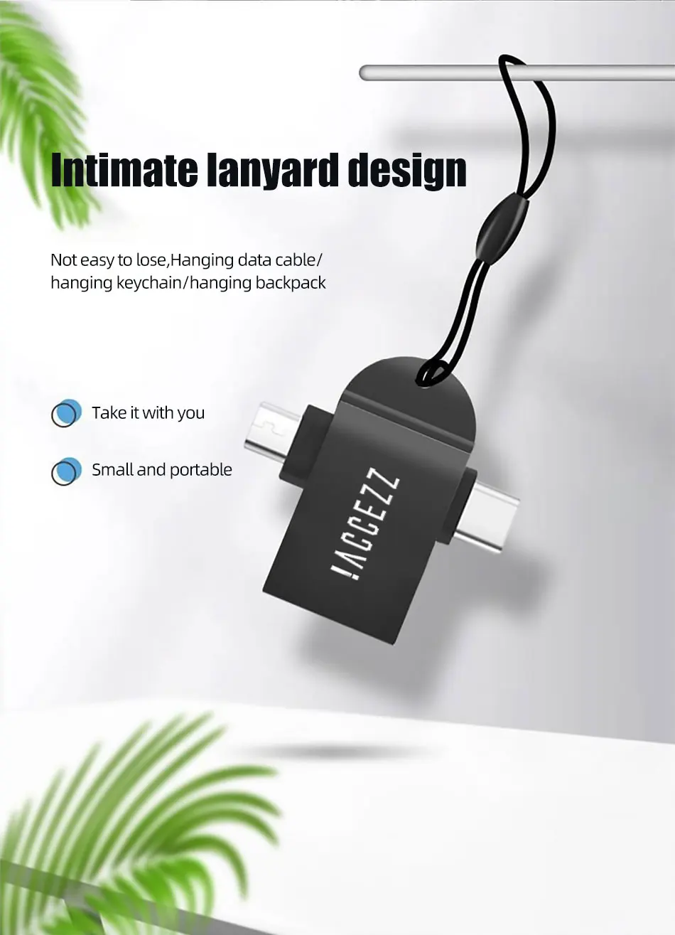 !ACCEZZ 2in1 Type-C OTG Adapter Micro USB To USB 3.0 Female Adapter For Macbook Pro Xiaomi mi 9 Huawei Samsung S9 S10 Connectors (9)