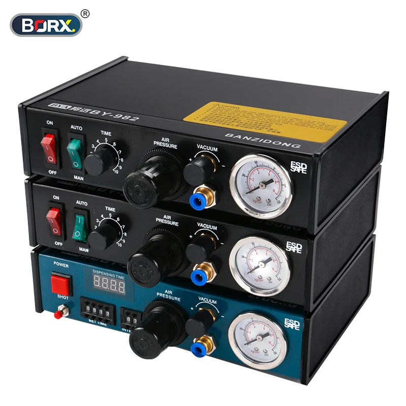 BORX 983A Semi-automatic Glue Dispenser Professional Precise Digital Paste Liquid Controller Tool Foot/Manual Dual Configuration
