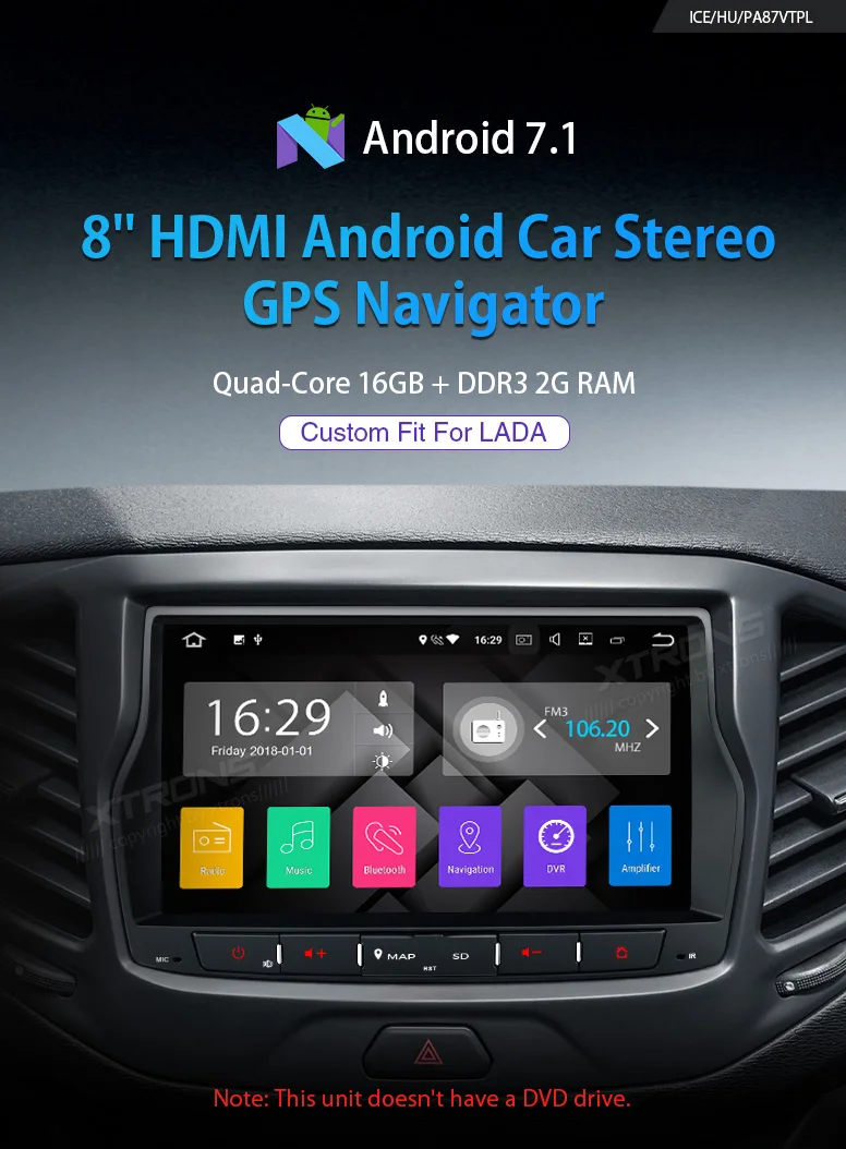 Discount XTRONS Russian Menu 8" Android Car Stereo Player Radio GPS Navigation HDMI WIFI DAB+for LADA Vesta 2015 2016 2017 2018 NO DVD 0
