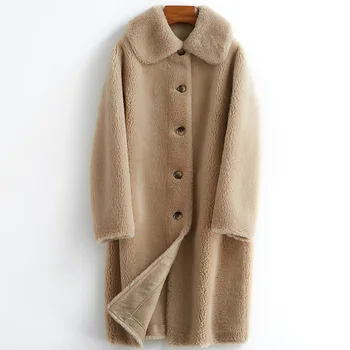 

Autumn Winter Coat Women Clothes 2020 Korean Real Fur Coat Wool Jacket Vintage Sheep Shearling Tops Manteau Femme ZT4405