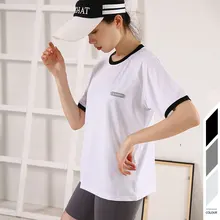 Женские рубашки для йоги, спортивные футболки с коротким рукавом для фитнеса, женские свободные футболки для бега, быстросохнущие трико, футболки, топы, одежда