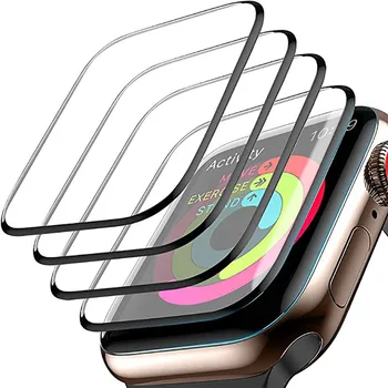 Apple watch용 3D 방수 화면 보호기 38MM 40MM 42MM 44MM 41MM 45MM, IWatch 7/6/5/4/3SE 용 비강화 소프트 유리 필름