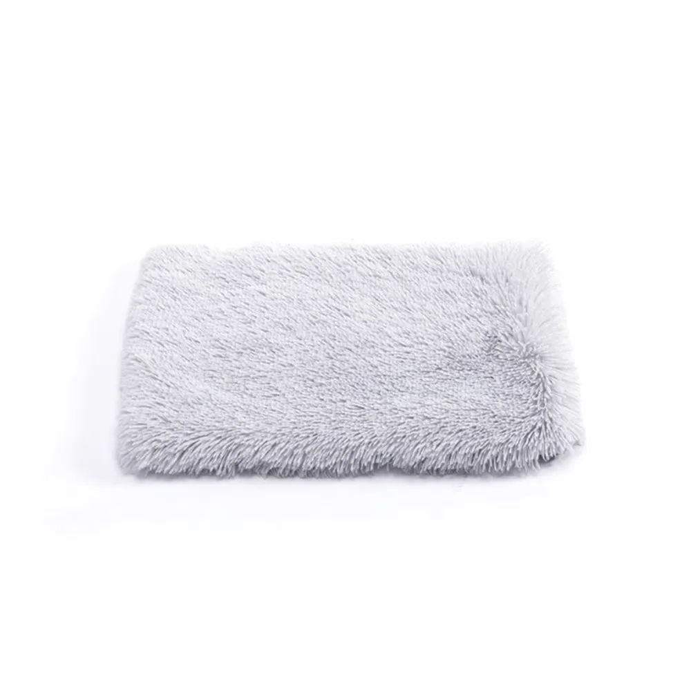 light gray Длинная игрушечная плюшевая собака кошка постельное покрывало пушистая собака постельные матрасы глубокий сон мягкие осенне-зимние Чехлы для собак однотонный матрас для кошек - Цвет: light gray