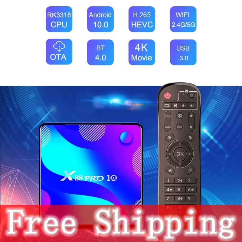 Android 10 0 смарт ТВ Box MAX 4 Гб Оперативная память 128 Встроенная RK3318 BT4.0 коробка 5 8G