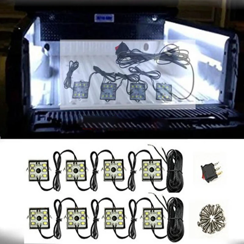 

8pcs Pickup Truck LED Atmosphere Light Decorative Lamp 48LED Pickup Truck Universal Truck Back Rear Box Light for Ford F-150