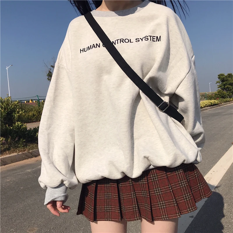 

Women's Sweatshirt 2019 Early Autumn Hoodie New Ins Tide Lazy Wind bf Harajuku Loose Plus Velvet Thick Turtleneck Jacket