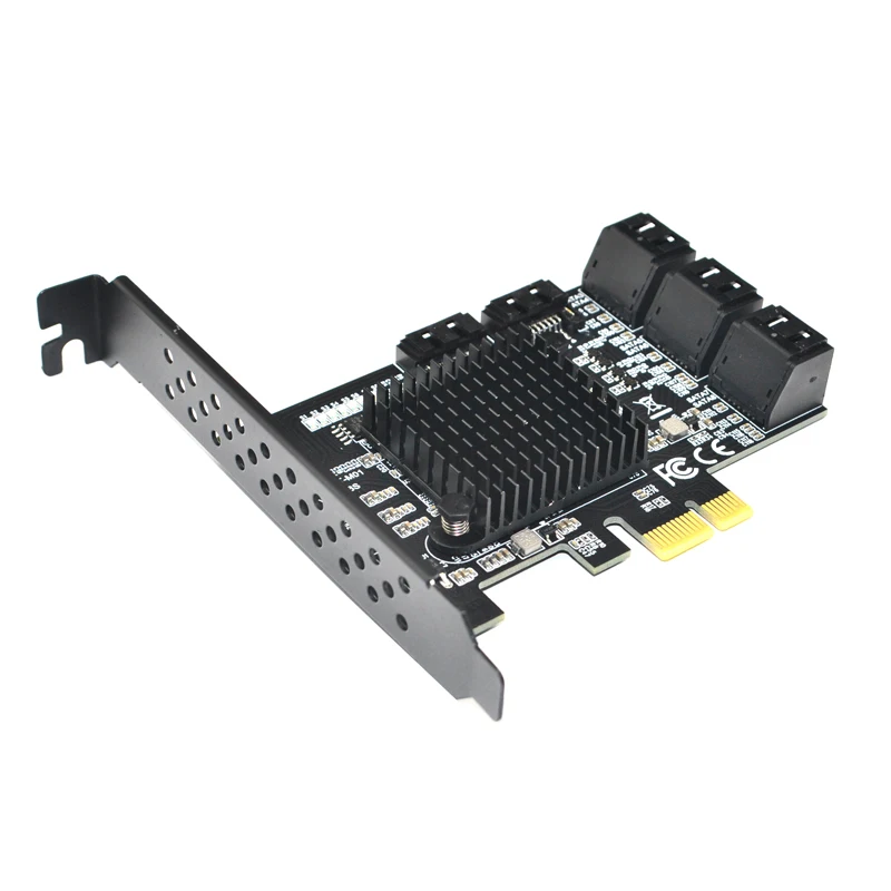 88SE9215 чип 8 портов SATA 3,0 Для PCIe Плата расширения PCI Express SATA адаптер SATA 3 конвертер с радиатором для HDD