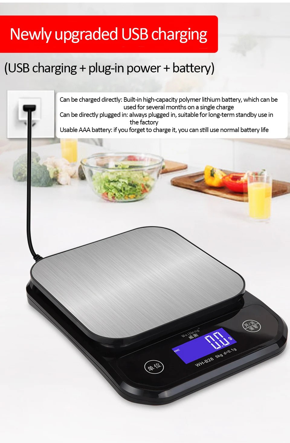 de digitas 5kg 0.1g de aço inoxidável