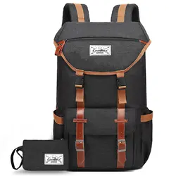 CoolBELL 17.3 Inch Laptop Vintage Backpack Multi-Compartment Large College School Rucksack Scratch-resistant Student Schoolbag