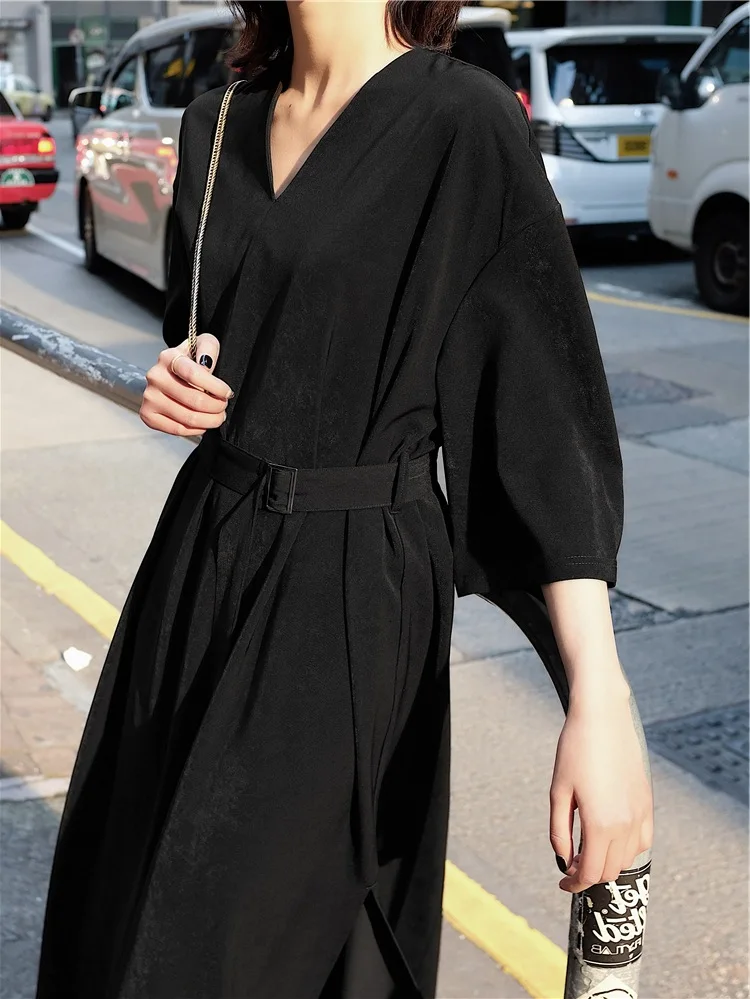 

Dress Women's Spring And Autumn 2019 Spring Clothing New Style Korean-style WOMEN'S Wear Popular Long Skirts Black Dress Early S
