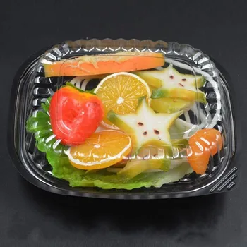 

400ML Disposable Lunch Box Take Out Containers with Clear Cover Vegetables Fruit Salad Bento Boxes Wholesale
