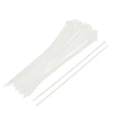 

100PCS White Nylon Network Wire Cord Zip Fastener Cable Tie 7.2mmx500mm