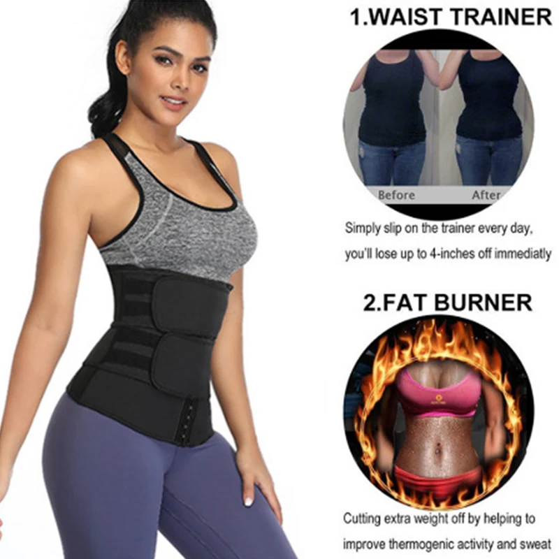 Women&Men Waist Trainer Belt Tummy Control Workout Waist Sauna Sweat Girdle Sport Waist Trimmer Slim Belly Band Slim Fat Burn