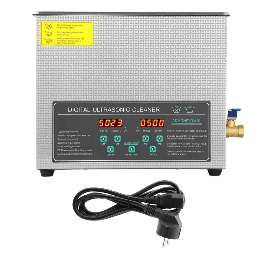 

Ultrasonic Bath 6L Double-frequency Digital Stainless Steel Ultrasonic Cleaner Cleaning Machine EU Plug 220V Ultrasonic