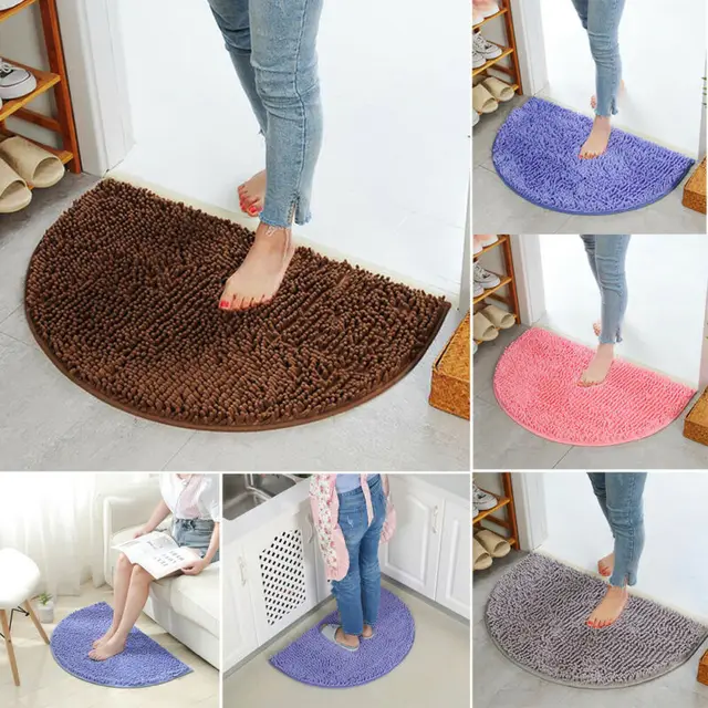 40X60cm Soft Carpet Slip-resistant Bathing Room Rug Floor Door Mat Dirt Barrier Semi Circle Floor Door Cushion Mat Rug 2