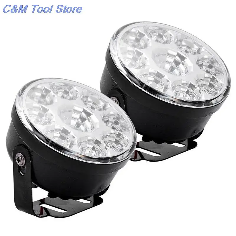 New 2 Pcs/lot Good Quality 9LED DRL Round Car Fog Lamp Driving Daytime Running Lights Head Light White