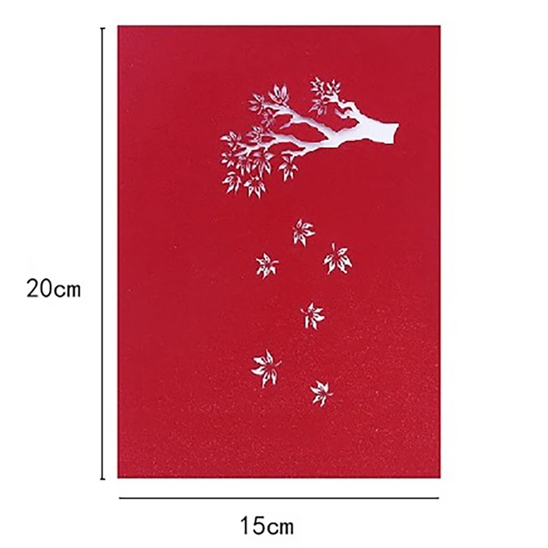  2020 Red Maple Leaf Card Birthday Card Holiday Anniversary Greeting Card Invitation Card Wedding In - 4000558571871