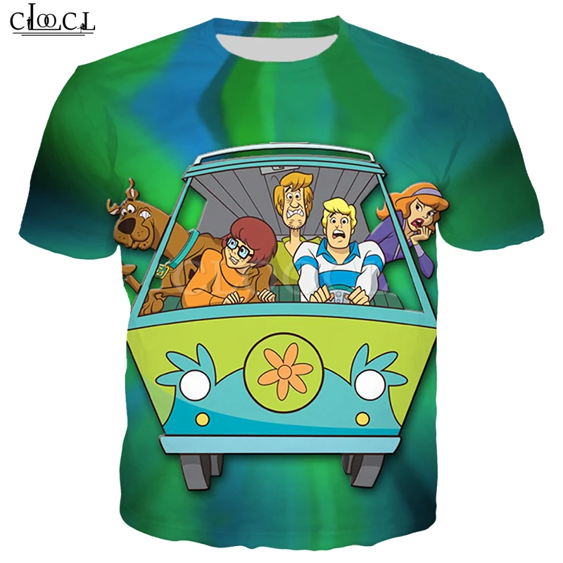 Мультяшные футболки Scooby Doo для мужчин и женщин с 3D принтом аниме коротким рукавом