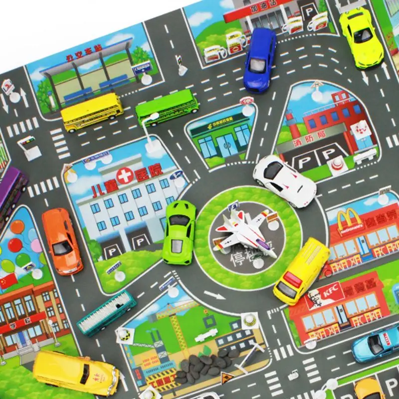 Коврик для игры в город, Водонепроницаемый нетканый детский игровой коврик, Карта мира, напольный коврик