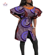 Dashiki African Dresses For Women Bazin Riche Big Ruffle Sleeve African Dresses Ankara Fashion Elegant African Clothing Wy4415