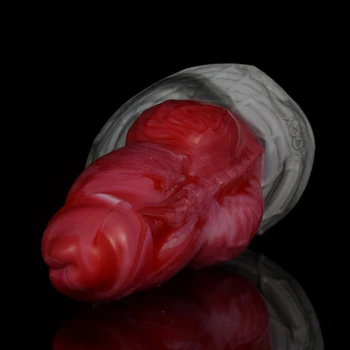 FAAK New Dragon Wolf Dildo With Sucker 7.5cm Large Knot Thick Dog Penis Silicone Anal Plug For Women Men Erotic Sex Toys Shop 6