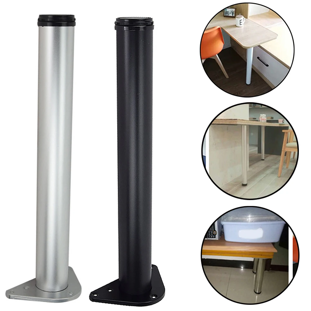

Desk Straight Height Adjustable Aluminum Alloy Worktop Support Breakfast Bar Round Tube Table Legs Anti-slip Furniture Cabinet